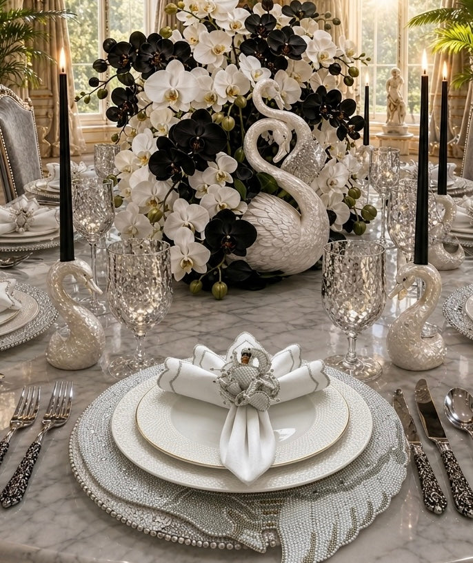 The Swan Lake Beaded placemat, 1 piece