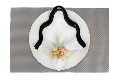 Dark Silver Large weave Rectangle Placemat, Set of 4