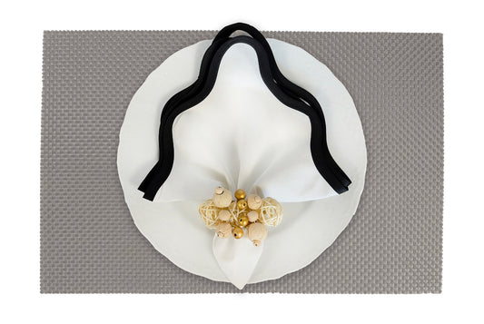 Dark Silver Large weave Rectangle Placemat, Set of 4