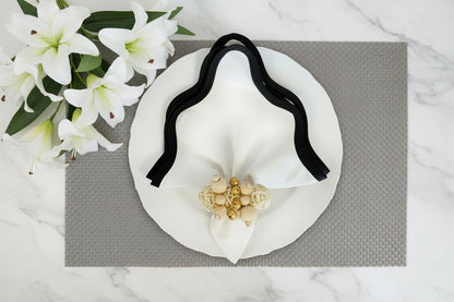 Dark Silver Large weave Rectangle Placemat, Set of 4