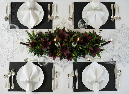 Black Small weave Rectangle Placemat, Set of 4