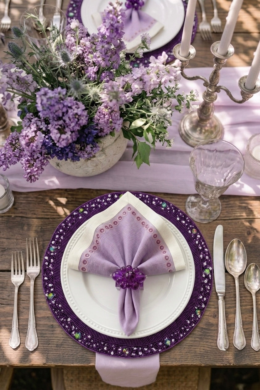 The Bordeaux Beaded placemat, Set of 2