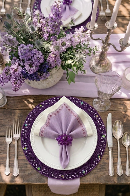 The Bordeaux Beaded placemat, Set of 2