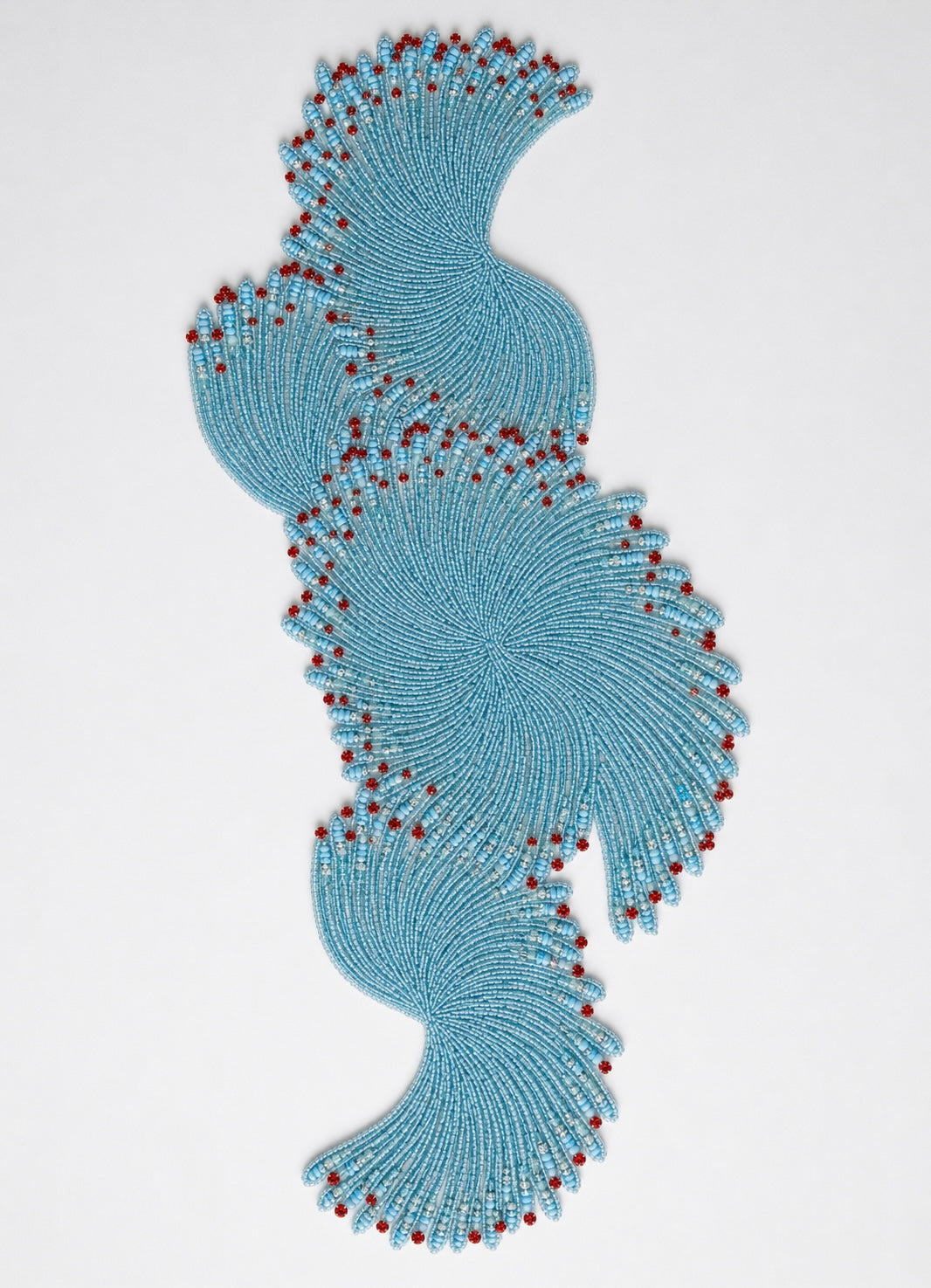 The Azure Beaded Table Runner