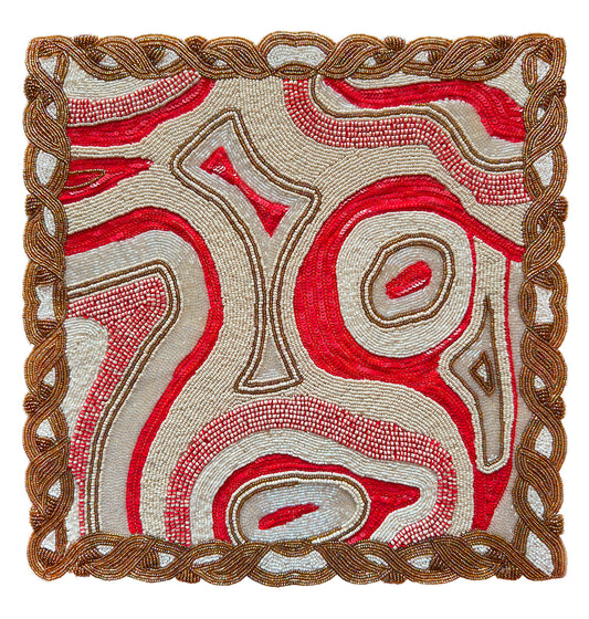 Abstract Beaded Placemat , Set of 2