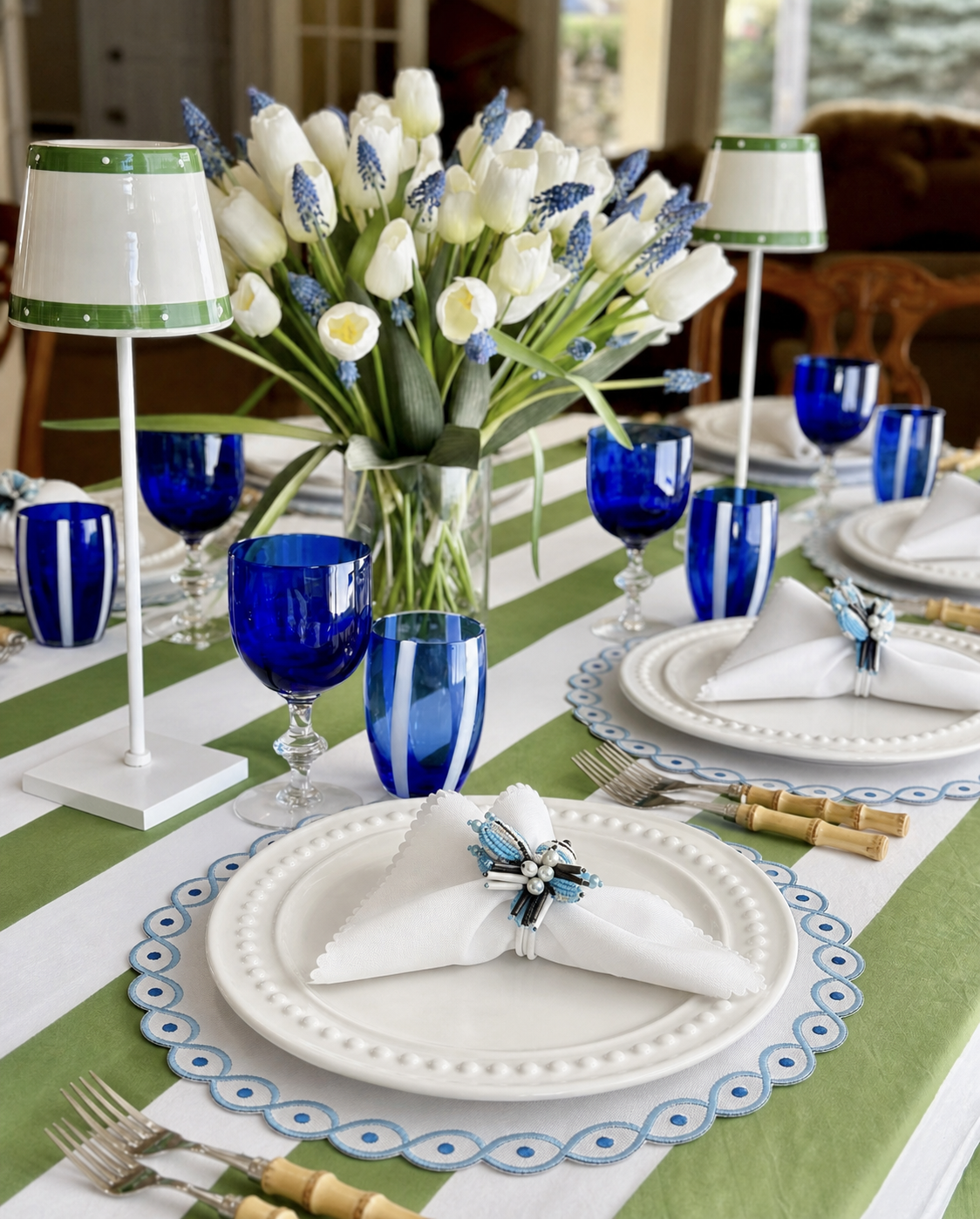 Embroidered Evil Eye placemat, Set of 4