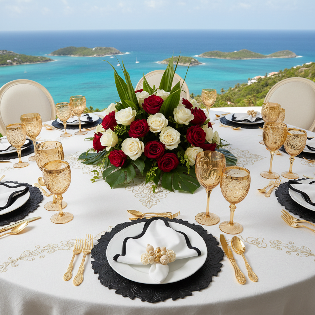 Black Embossed Faux Leather Round Placemat, Set of 4