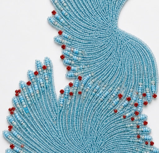 The Azure Beaded Table Runner