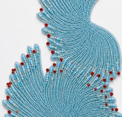 The Azure Beaded Table Runner