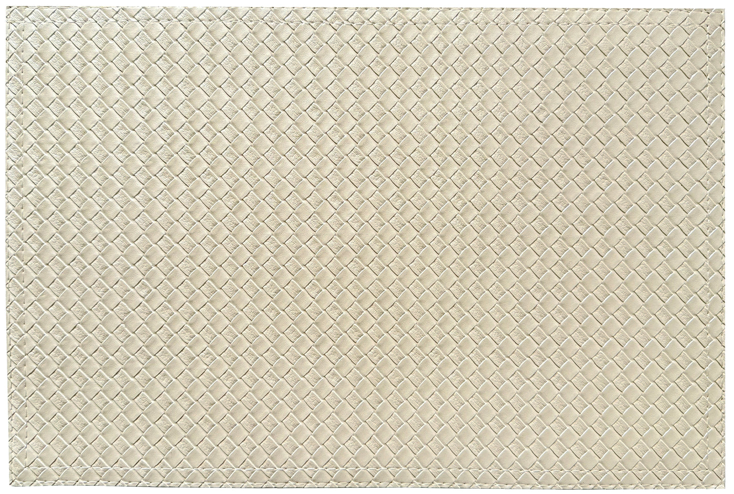 Basket Weave Rectangle Placemat in Ivory, Set of 4