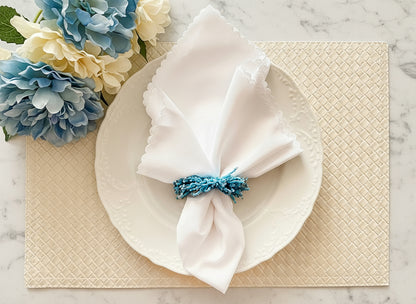 Basket Weave Rectangle Placemat in Ivory, Set of 4