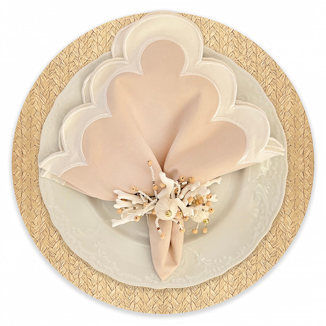 Wheat Round Placemat in Natural, Set of 4