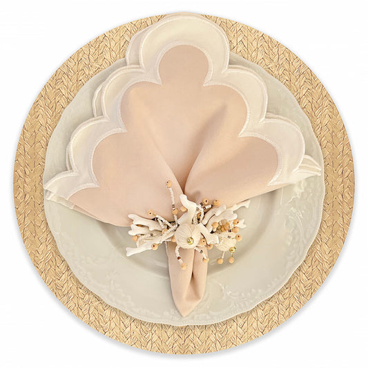 Wheat Round Placemat in Natural, Set of 4