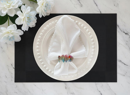 Black Rectangle Placemat, Set of 4