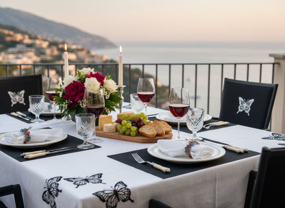 Black Rectangle Placemat, Set of 4