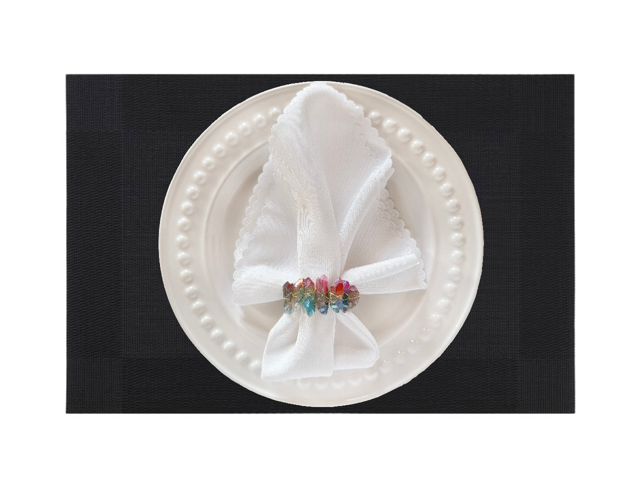 Black Rectangle Placemat, Set of 4