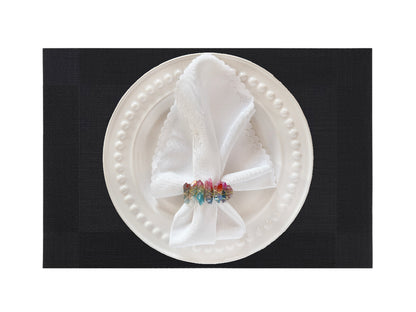 Black Rectangle Placemat, Set of 4