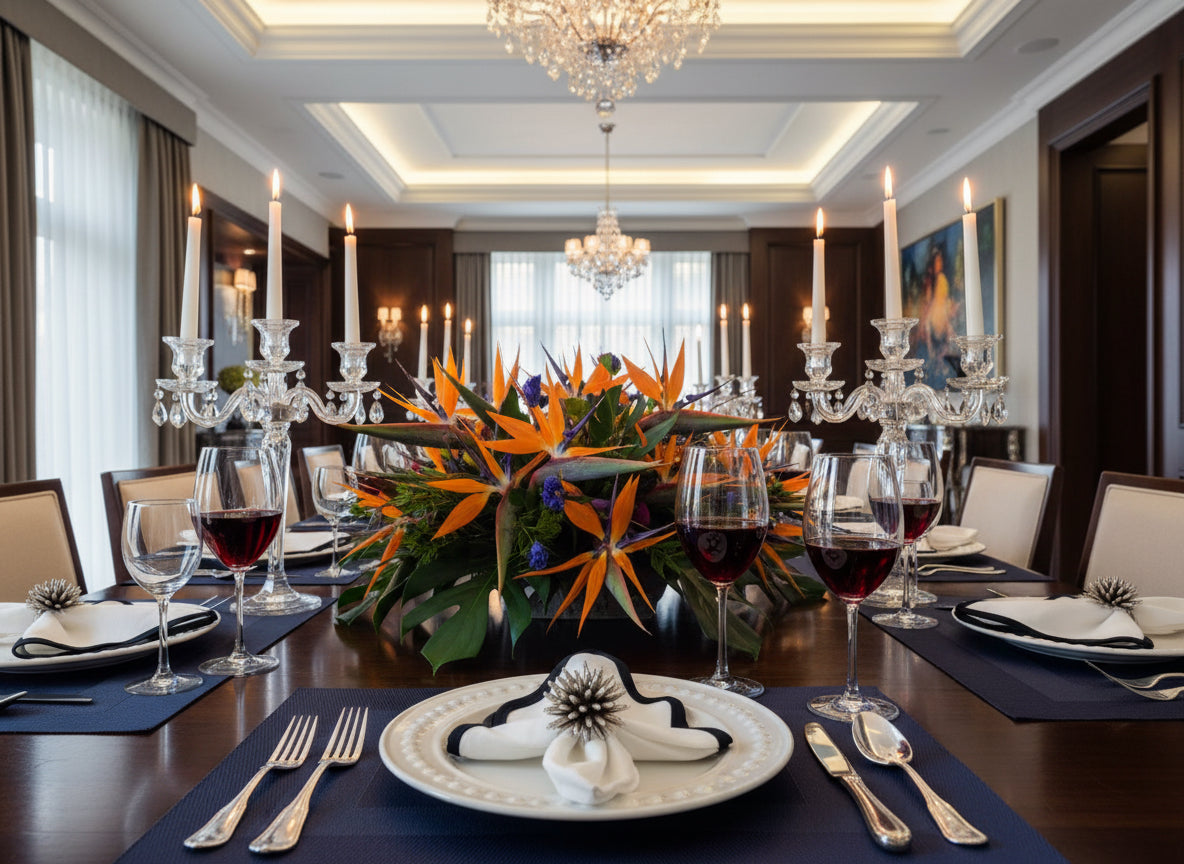 Black Border Pattern Rectangle Placemat, Set of 4