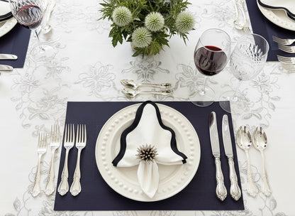 Black Border Pattern Rectangle Placemat, Set of 4