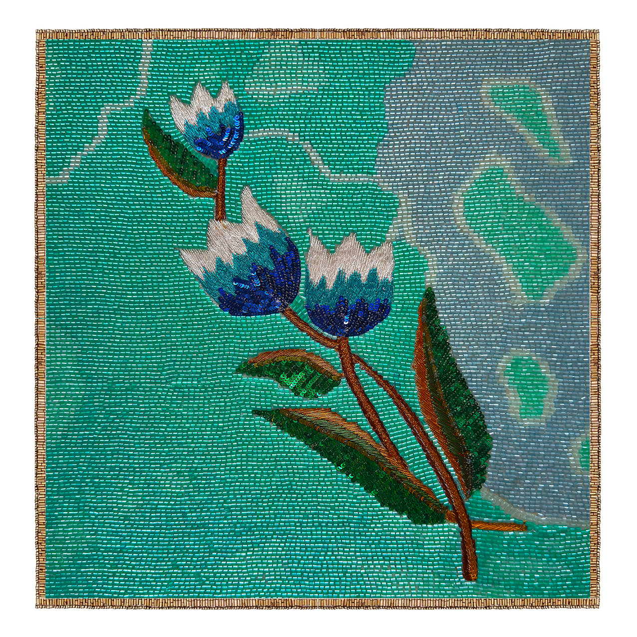 Tulips Beaded Placemat , Set of 2