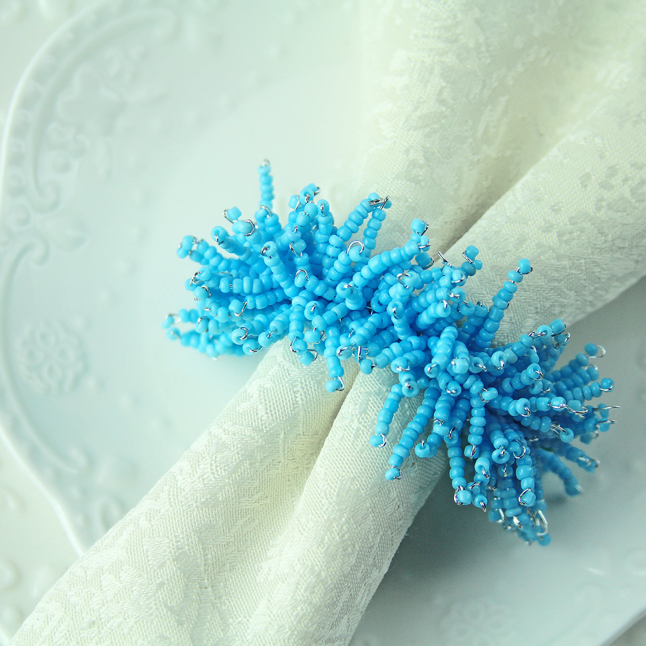 Blue Lagoon Napkin ring, Set of 4