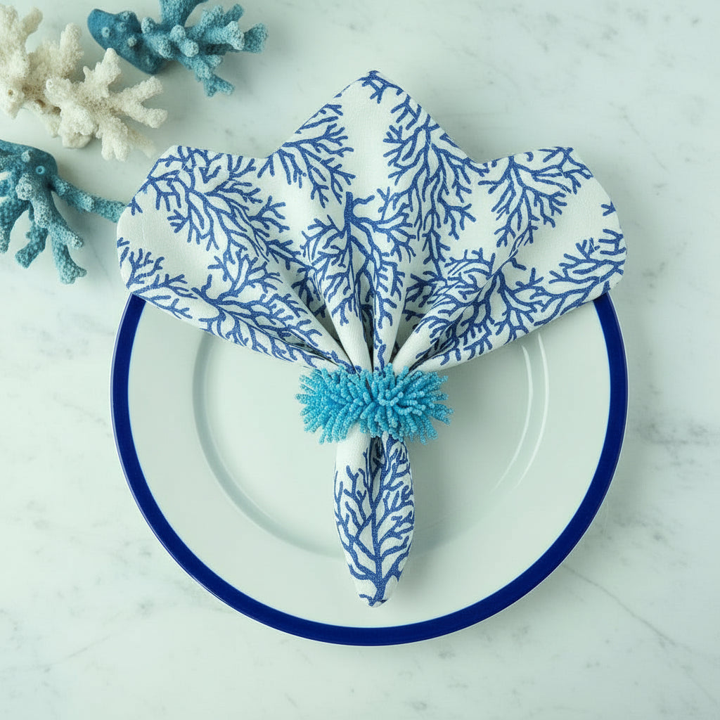 Blue Lagoon Napkin ring, Set of 4