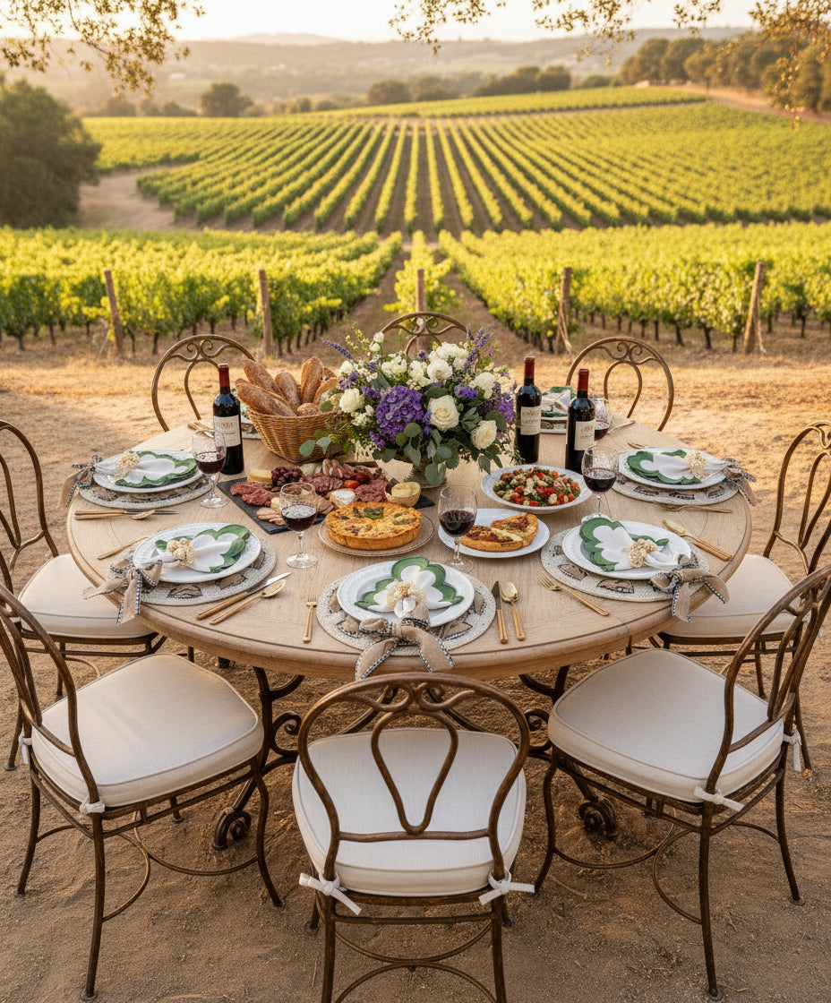 Bow Beaded placemat with Interchangeable Ribbons in Ivory, Set of 2