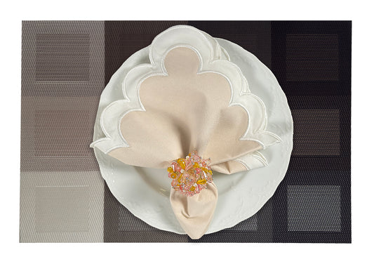 Brown Squares Rectangle Woven Placemat in Blue Gradient, Set of 4