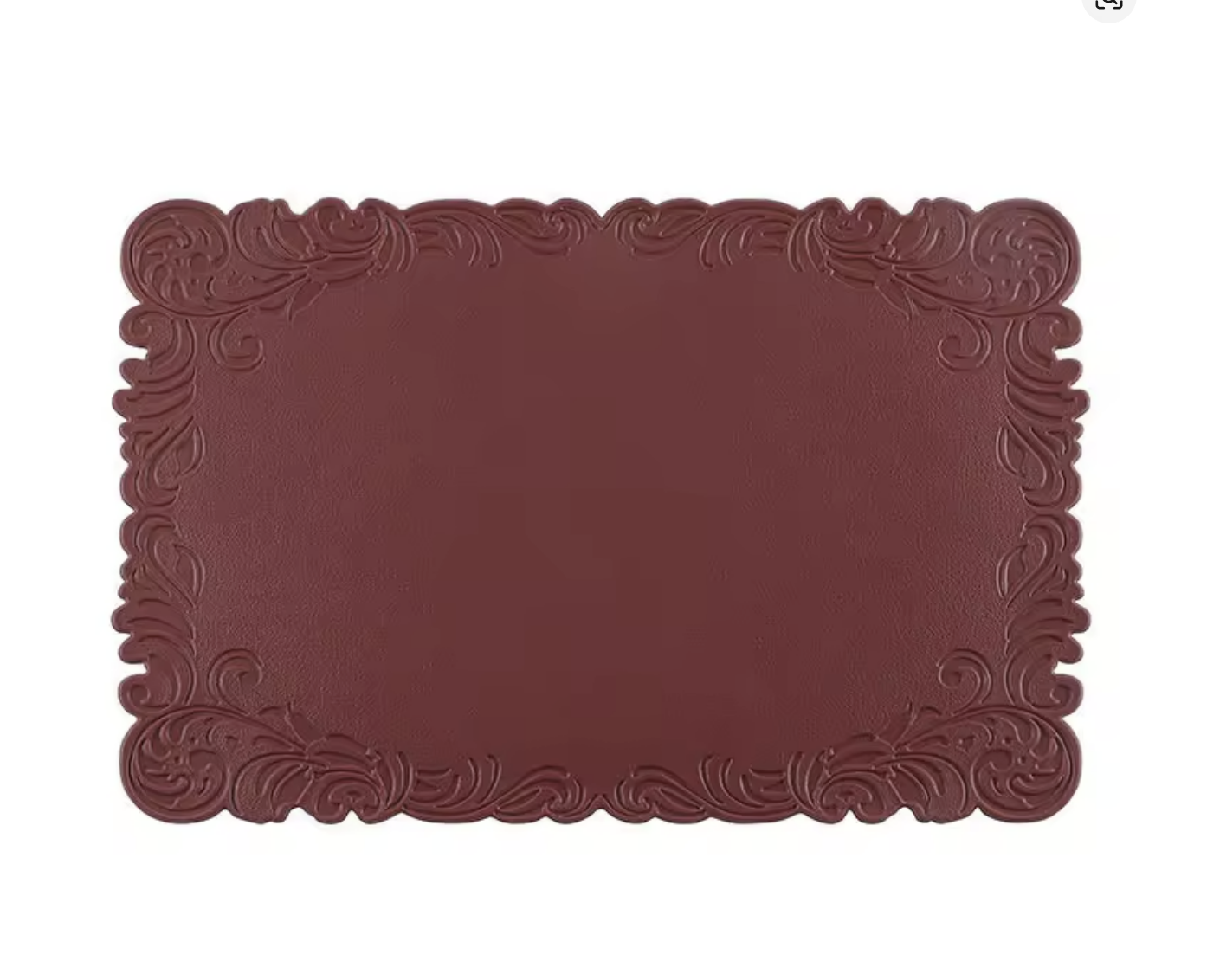 Red Embossed Faux Leather Rectangle Placemat, Set of 4