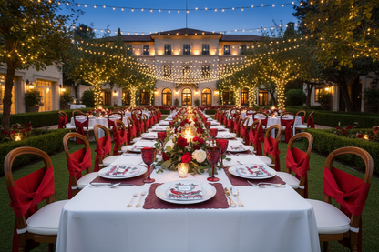 Red Embossed Faux Leather Rectangle Placemat, Set of 4