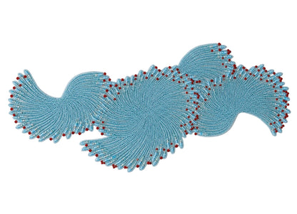 The Azure Beaded Table Runner