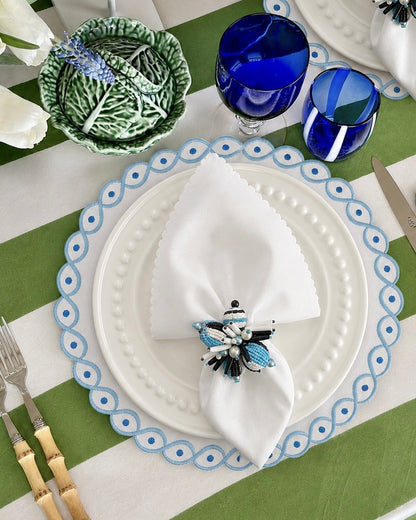 Embroidered Evil Eye placemat, Set of 4