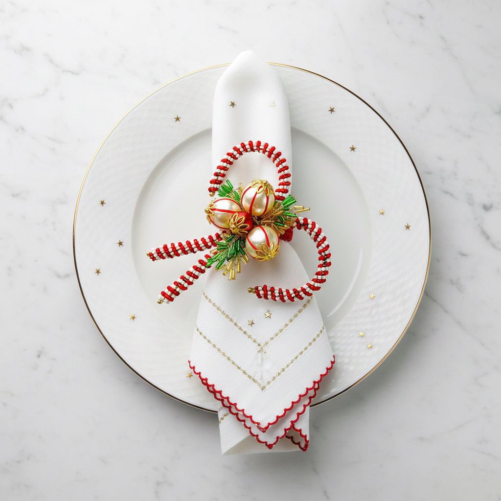 The Candy Cane Napkin Ring, Set of 4