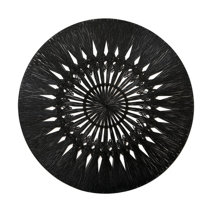 Wish Round Placemat in Black, Set of 4