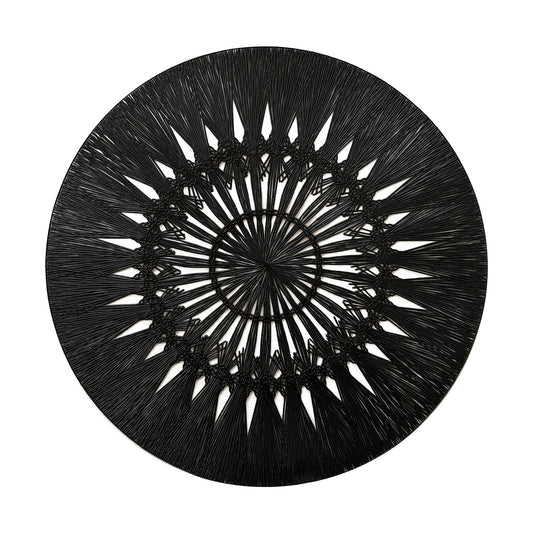 Wish Round Placemat in Black, Set of 4