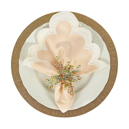 Wish Round Placemat in Gold, Set of 4