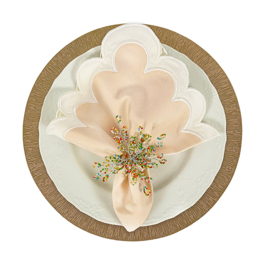 Wish Round Placemat in Gold, Set of 4