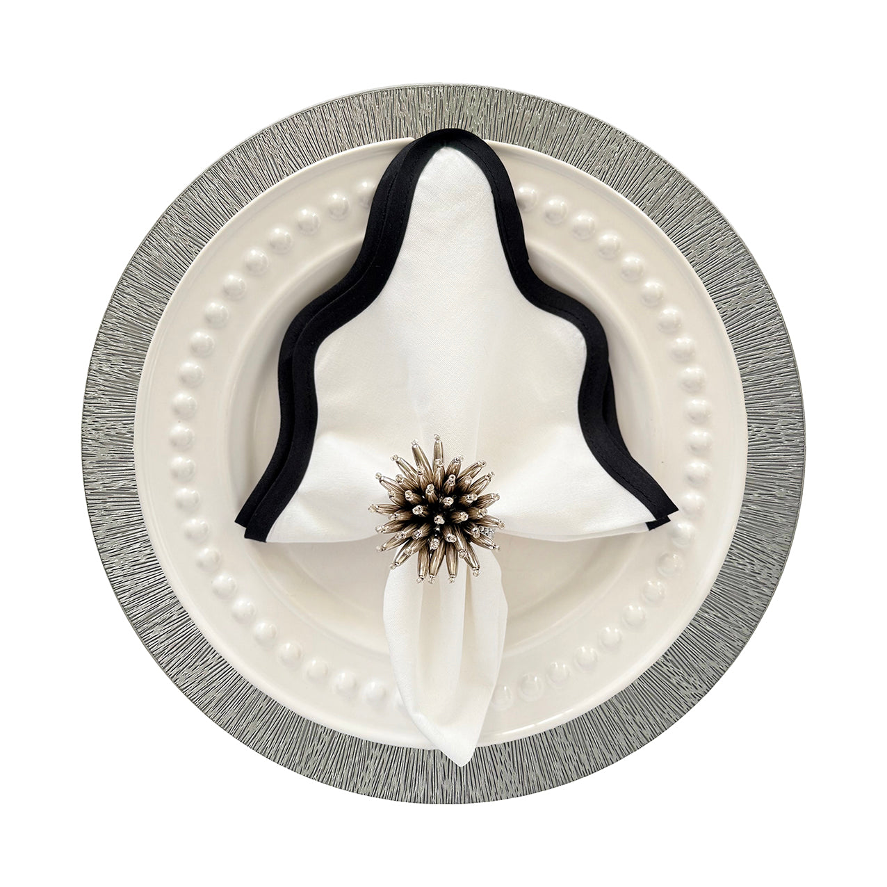 Wish Round Placemat in Silver, Set of 4