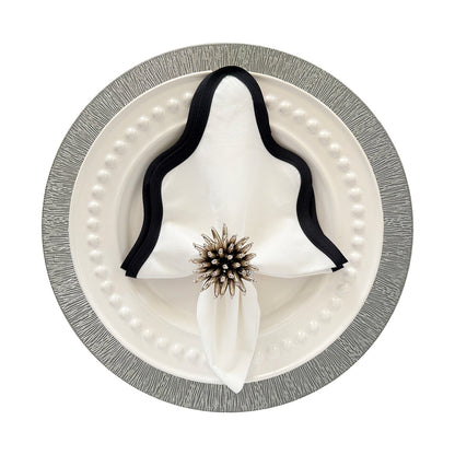 Wish Round Placemat in Silver, Set of 4