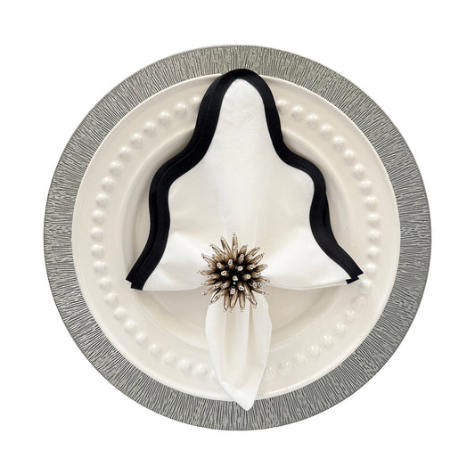 Wish Round Placemat in Silver, Set of 4