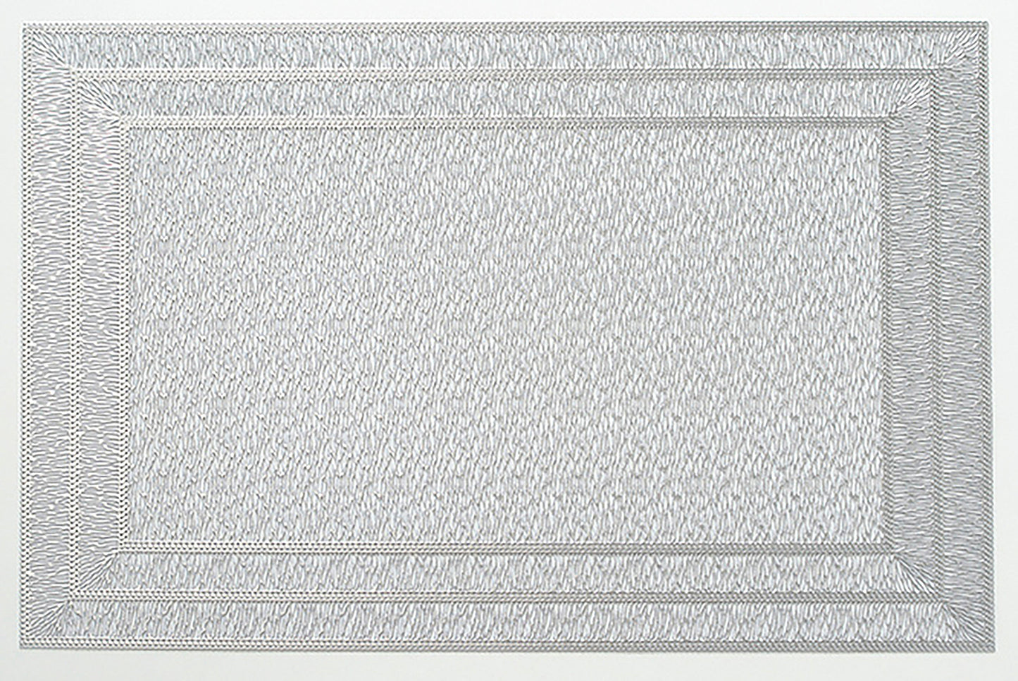 Border Rectangle Placemat in Silver, Set of 4 Silver
