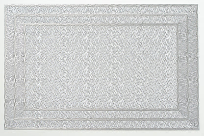 Border Rectangle Placemat in Silver, Set of 4 Silver