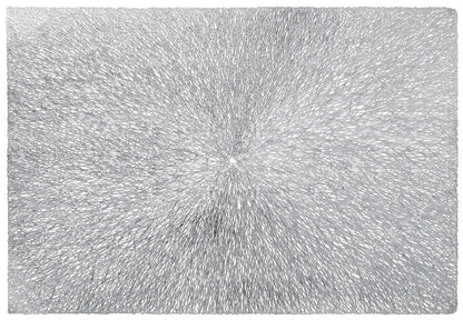 Sunburst Rectangle Placemat in Silver, Set of 4