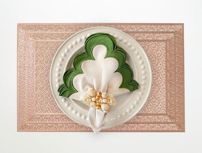 Border Rectangle Placemat in Rose Gold, Set of 4