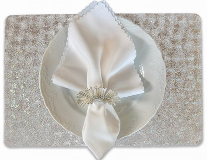 Bright Flower Rectangle Placemat in Silver, Set of 4