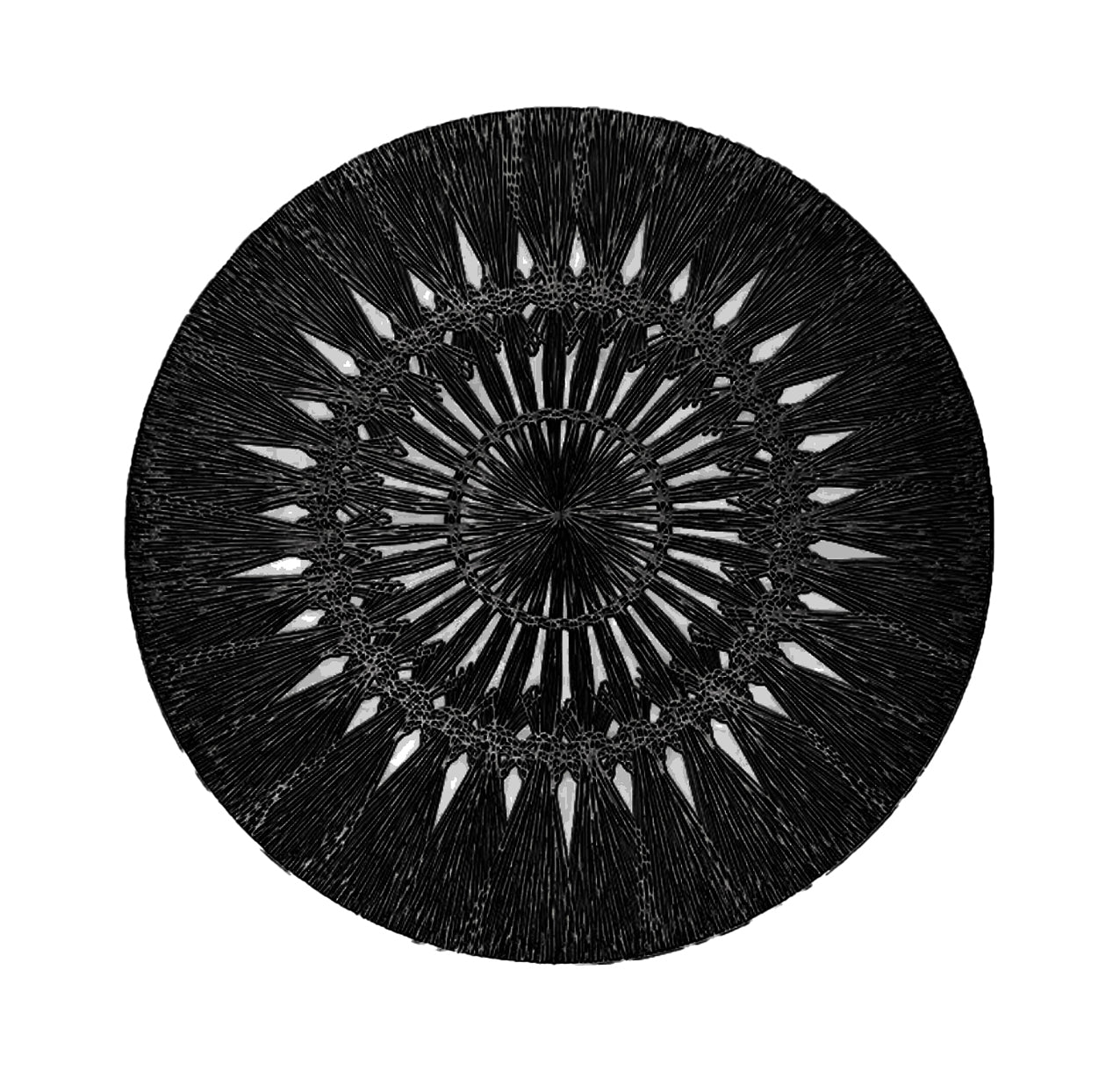 Wish Round Placemat in Black, Set of 4