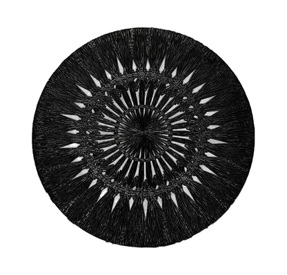 Wish Round Placemat in Black, Set of 4