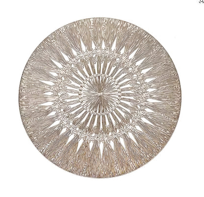 Wish Round Placemat in Gold, Set of 4