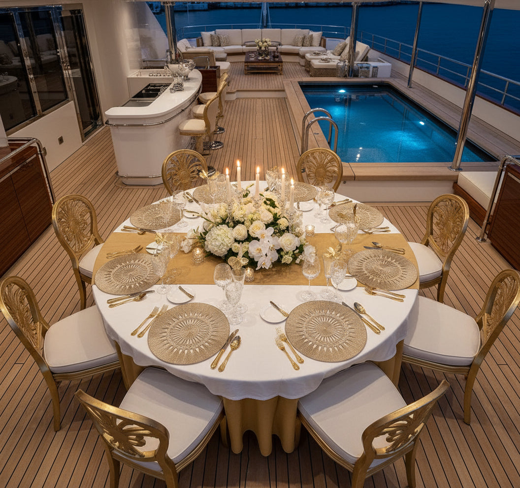 Wish Round Placemat in Gold, Set of 4