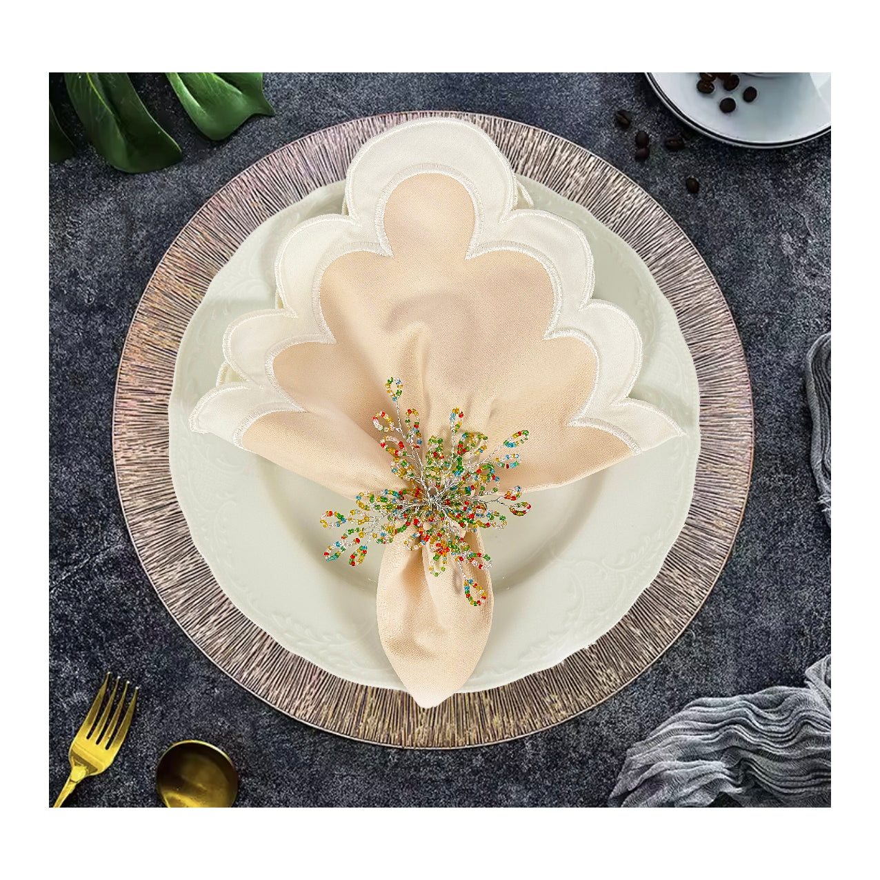 Wish Round Placemat in Rose Gold, Set of 4